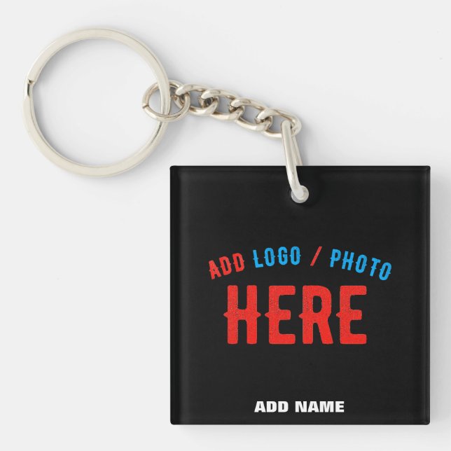 STYLISH MODERN CUSTOMIZABLE BLACK VERIFIED BRANDED KEYCHAIN (Front)