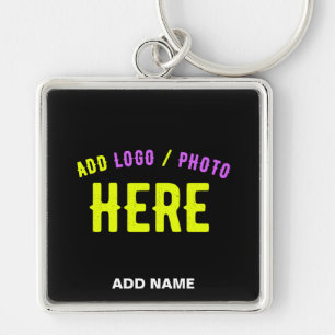 STYLISH MODERN CUSTOMIZABLE BLACK VERIFIED BRANDED KEYCHAIN