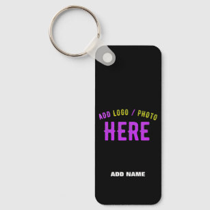 LARLU Sample - Promotional Black Metal Rectangle Key Ring - 1.7 x 1