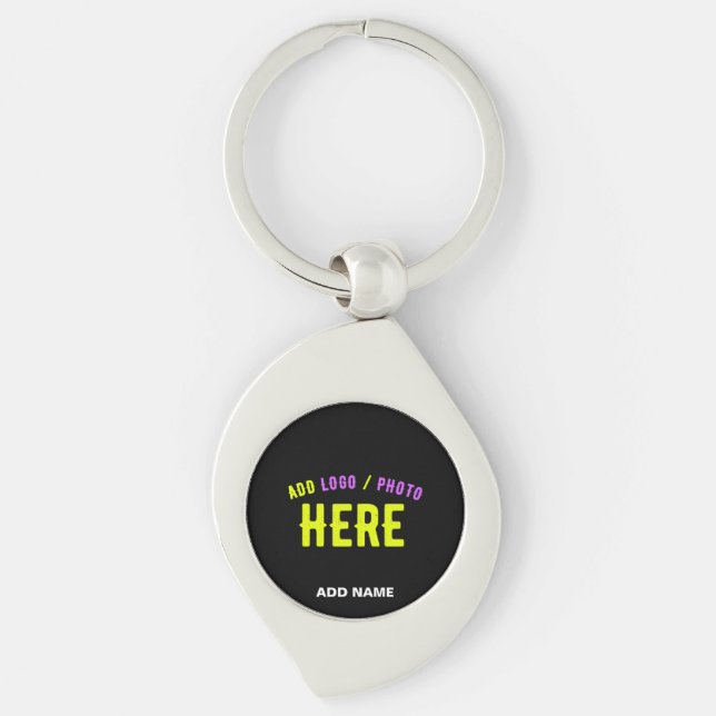 STYLISH MODERN CUSTOMIZABLE BLACK VERIFIED BRANDED KEYCHAIN (Front)