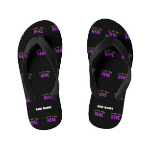 STYLISH MODERN CUSTOMIZABLE BLACK VERIFIED BRANDED KID'S FLIP FLOPS