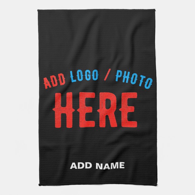 STYLISH MODERN CUSTOMIZABLE BLACK VERIFIED BRANDED KITCHEN TOWEL (Vertical)