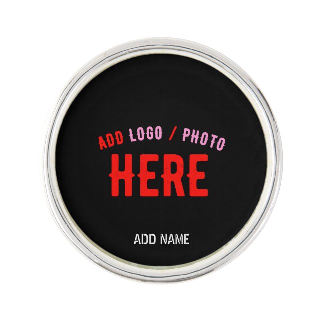 STYLISH MODERN CUSTOMIZABLE BLACK VERIFIED BRANDED LAPEL PIN (Front)