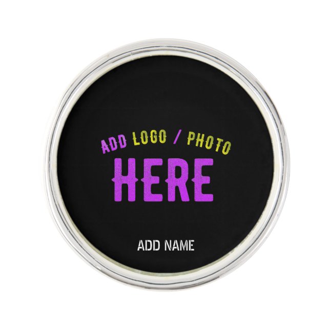 STYLISH MODERN CUSTOMIZABLE BLACK VERIFIED BRANDED LAPEL PIN (Front)