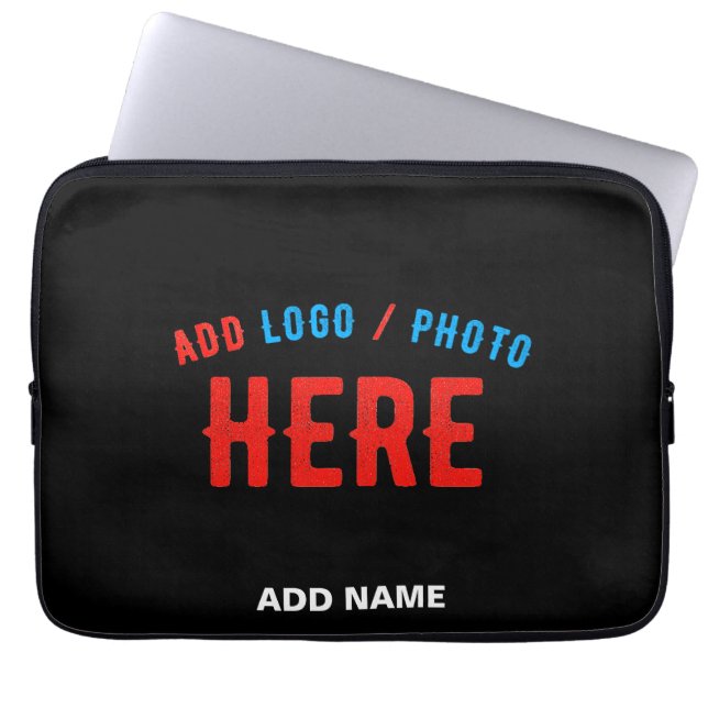 STYLISH MODERN CUSTOMIZABLE BLACK VERIFIED BRANDED LAPTOP SLEEVE (Front)