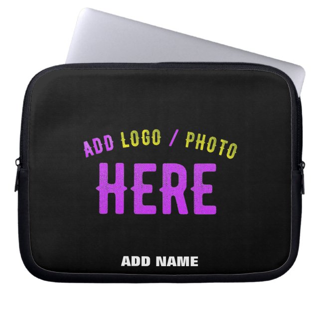 STYLISH MODERN CUSTOMIZABLE BLACK VERIFIED BRANDED LAPTOP SLEEVE (Front)