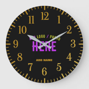 STYLISH MODERN CUSTOMIZABLE BLACK VERIFIED BRANDED LARGE CLOCK