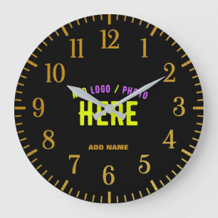 STYLISH MODERN CUSTOMIZABLE BLACK VERIFIED BRANDED LARGE CLOCK