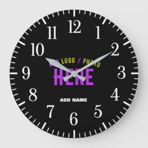 STYLISH MODERN CUSTOMIZABLE BLACK VERIFIED BRANDED LARGE CLOCK