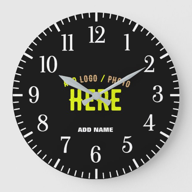 STYLISH MODERN CUSTOMIZABLE BLACK VERIFIED BRANDED LARGE CLOCK (Front)