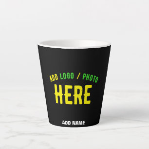 STYLISH MODERN CUSTOMIZABLE BLACK VERIFIED BRANDED LATTE MUG
