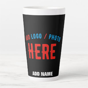 STYLISH MODERN CUSTOMIZABLE BLACK VERIFIED BRANDED LATTE MUG