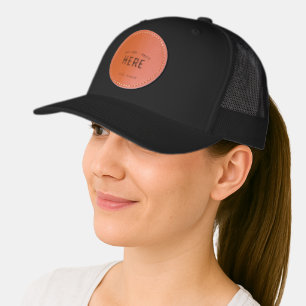 STYLISH MODERN CUSTOMIZABLE BLACK VERIFIED BRANDED LEATHER PATCH HAT