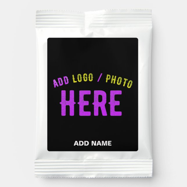 STYLISH MODERN CUSTOMIZABLE BLACK VERIFIED BRANDED LEMONADE DRINK MIX (Front)