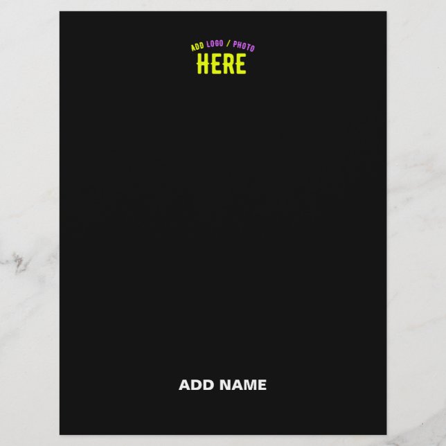 STYLISH MODERN CUSTOMIZABLE BLACK VERIFIED BRANDED LETTERHEAD (Front)