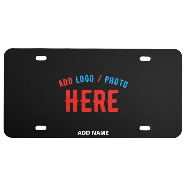 STYLISH MODERN CUSTOMIZABLE BLACK VERIFIED BRANDED LICENSE PLATE (Front)