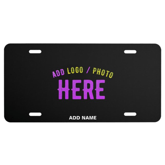 STYLISH MODERN CUSTOMIZABLE BLACK VERIFIED BRANDED LICENSE PLATE (Front)