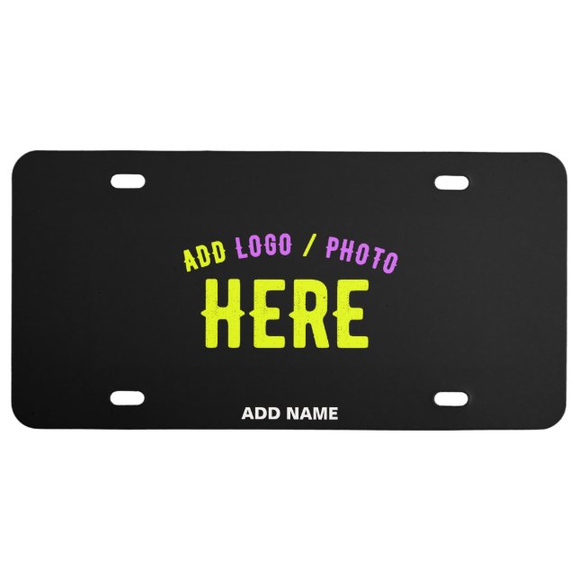 STYLISH MODERN CUSTOMIZABLE BLACK VERIFIED BRANDED LICENSE PLATE (Front)