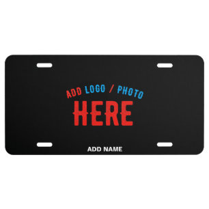 STYLISH MODERN CUSTOMIZABLE BLACK VERIFIED BRANDED LICENSE PLATE