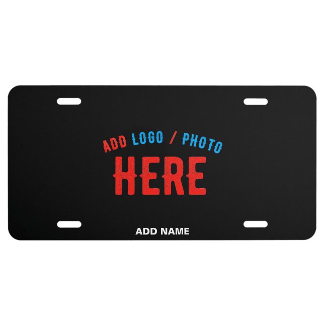 STYLISH MODERN CUSTOMIZABLE BLACK VERIFIED BRANDED LICENSE PLATE (Front)