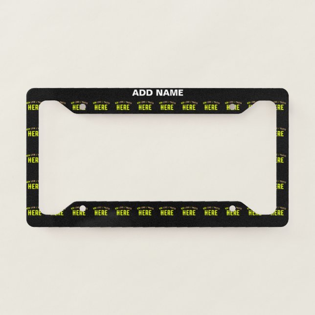 STYLISH MODERN CUSTOMIZABLE BLACK VERIFIED BRANDED LICENSE PLATE FRAME (Front)