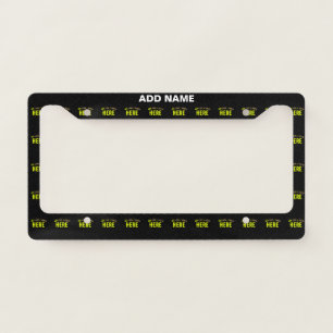 STYLISH MODERN CUSTOMIZABLE BLACK VERIFIED BRANDED LICENSE PLATE FRAME