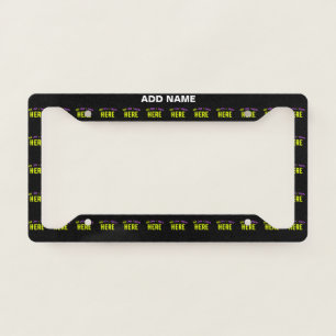 STYLISH MODERN CUSTOMIZABLE BLACK VERIFIED BRANDED LICENSE PLATE FRAME