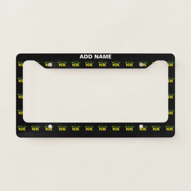 STYLISH MODERN CUSTOMIZABLE BLACK VERIFIED BRANDED LICENSE PLATE FRAME (Front)