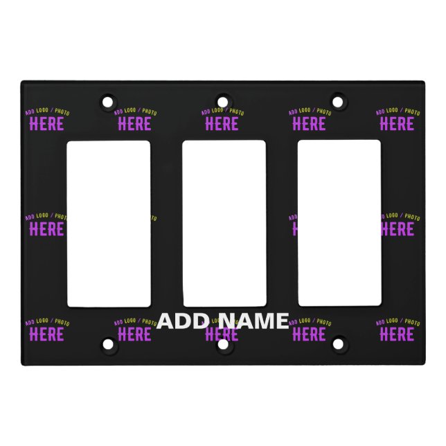 STYLISH MODERN CUSTOMIZABLE BLACK VERIFIED BRANDED LIGHT SWITCH COVER (Front)