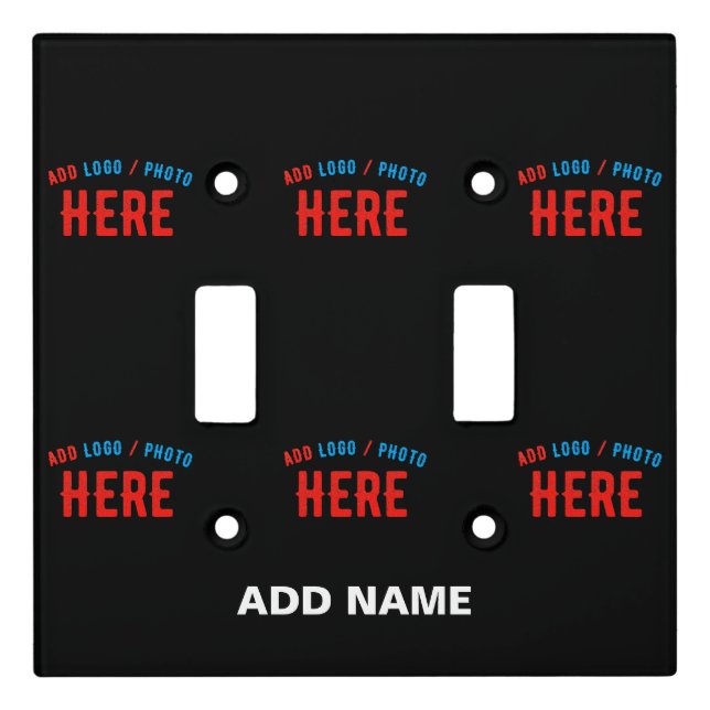 STYLISH MODERN CUSTOMIZABLE BLACK VERIFIED BRANDED LIGHT SWITCH COVER (Front)