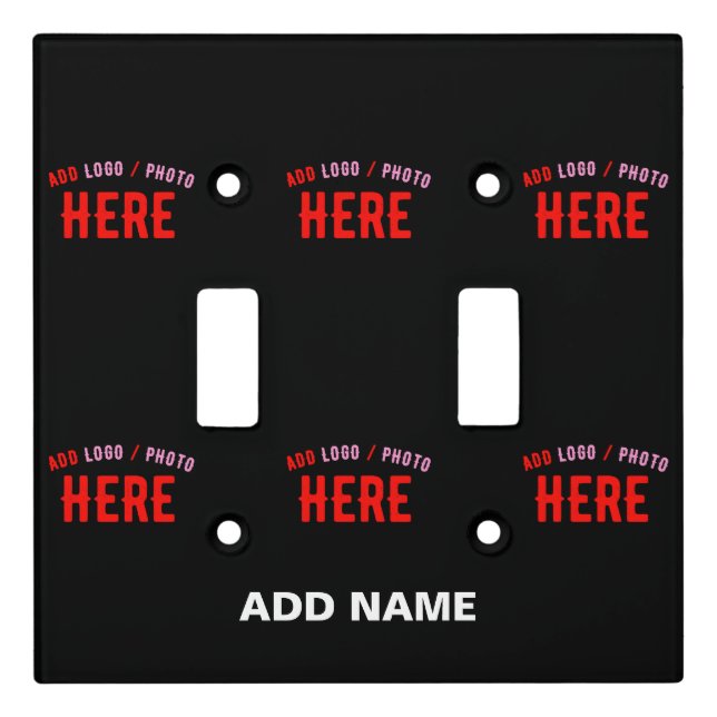 STYLISH MODERN CUSTOMIZABLE BLACK VERIFIED BRANDED LIGHT SWITCH COVER (Front)