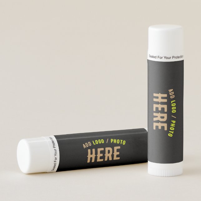 STYLISH MODERN CUSTOMIZABLE BLACK VERIFIED BRANDED LIP BALM (Front)