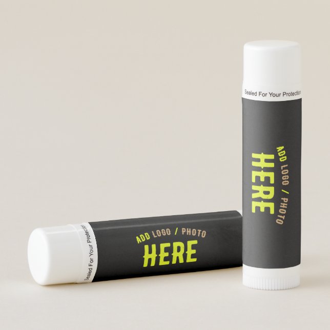 STYLISH MODERN CUSTOMIZABLE BLACK VERIFIED BRANDED LIP BALM (Front)