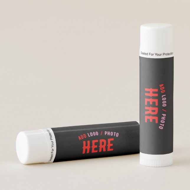 STYLISH MODERN CUSTOMIZABLE BLACK VERIFIED BRANDED LIP BALM (Front)