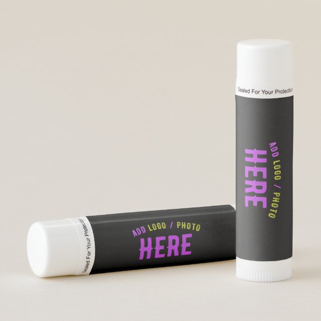 STYLISH MODERN CUSTOMIZABLE BLACK VERIFIED BRANDED LIP BALM (Front)