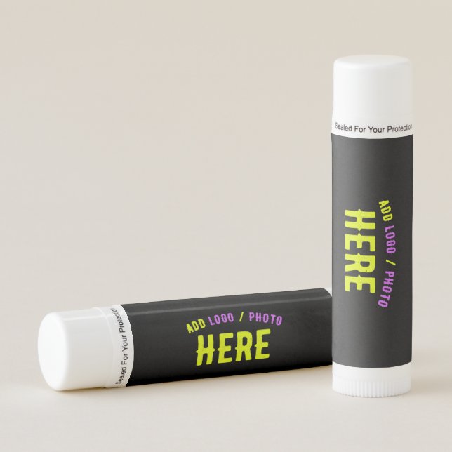 STYLISH MODERN CUSTOMIZABLE BLACK VERIFIED BRANDED LIP BALM (Front)