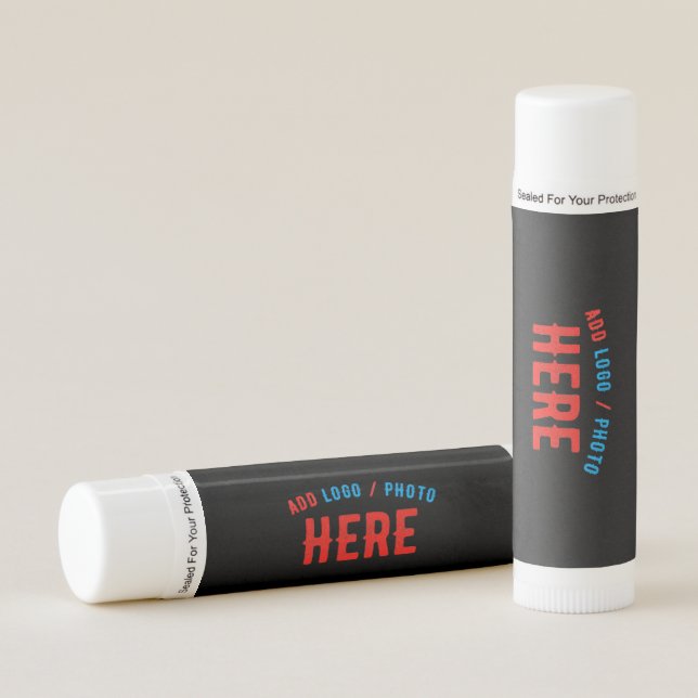 STYLISH MODERN CUSTOMIZABLE BLACK VERIFIED BRANDED LIP BALM (Front)
