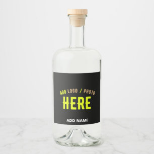 STYLISH MODERN CUSTOMIZABLE BLACK VERIFIED BRANDED LIQUOR BOTTLE LABEL