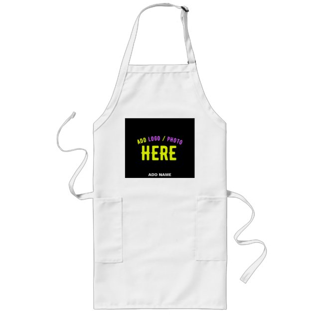 STYLISH MODERN CUSTOMIZABLE BLACK VERIFIED BRANDED LONG APRON (Front)