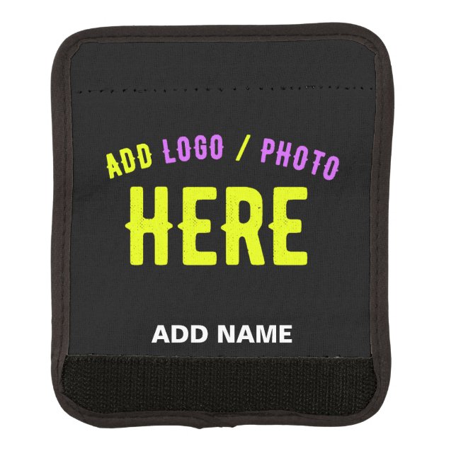 STYLISH MODERN CUSTOMIZABLE BLACK VERIFIED BRANDED LUGGAGE HANDLE WRAP (Front)