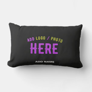 STYLISH MODERN CUSTOMIZABLE BLACK VERIFIED BRANDED LUMBAR PILLOW