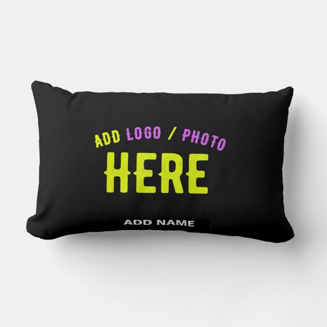 STYLISH MODERN CUSTOMIZABLE BLACK VERIFIED BRANDED LUMBAR PILLOW (Front)