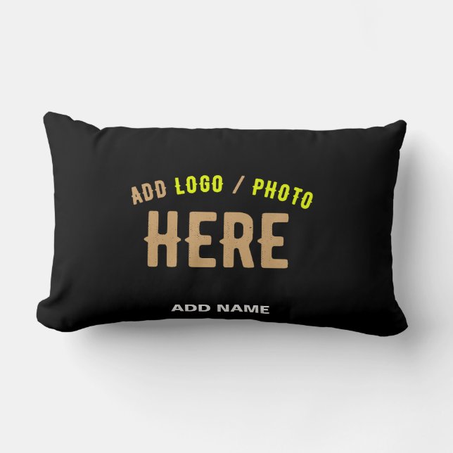 STYLISH MODERN CUSTOMIZABLE BLACK VERIFIED BRANDED LUMBAR PILLOW (Front)