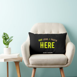 STYLISH MODERN CUSTOMIZABLE BLACK VERIFIED BRANDED LUMBAR PILLOW