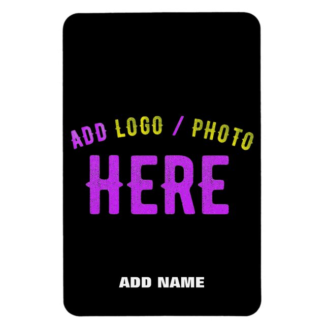 STYLISH MODERN CUSTOMIZABLE BLACK VERIFIED BRANDED MAGNET (Vertical)