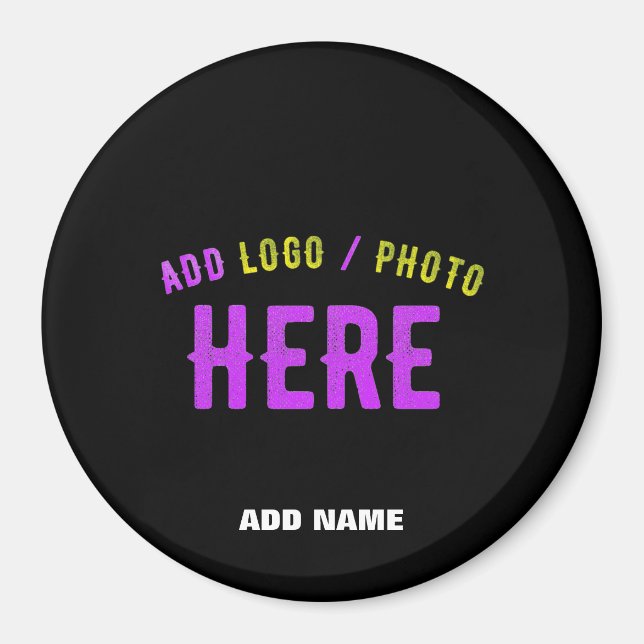 STYLISH MODERN CUSTOMIZABLE BLACK VERIFIED BRANDED MAGNET (Front)