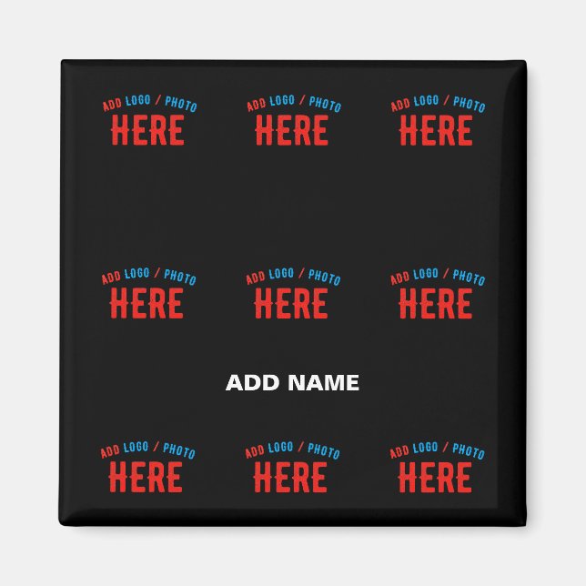 STYLISH MODERN CUSTOMIZABLE BLACK VERIFIED BRANDED MAGNET (Front)