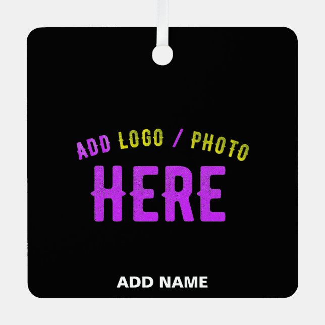 STYLISH MODERN CUSTOMIZABLE BLACK VERIFIED BRANDED METAL ORNAMENT (Front)