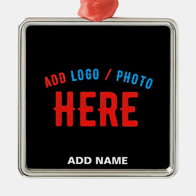 STYLISH MODERN CUSTOMIZABLE BLACK VERIFIED BRANDED METAL ORNAMENT (Front)