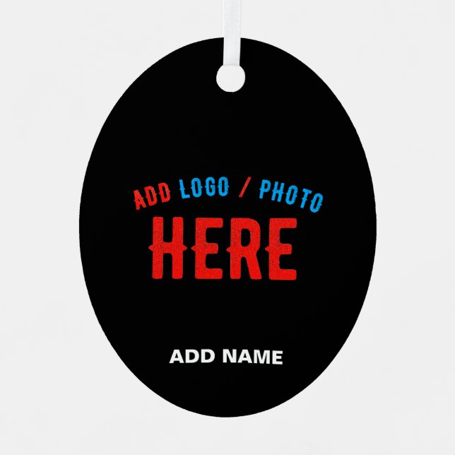 STYLISH MODERN CUSTOMIZABLE BLACK VERIFIED BRANDED METAL ORNAMENT (Front)